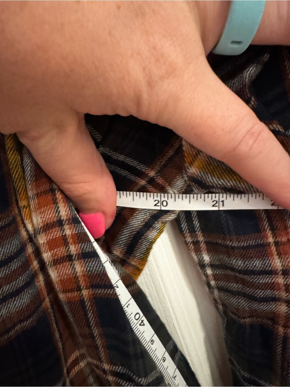 NATURAL LIFE Navy and Rust Plaid Button-Up Shirt - Picture 4 of 7